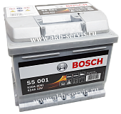 Аккумулятор BOSCH (Бош) 52Ач о/п S5 001 (552 401 052) 520А   (кубик/низкий)               