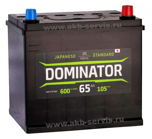 Аккумулятор 65Ач о/п Dominator 600А  75D23L