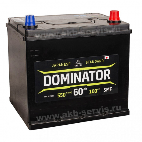 Аккумулятор 60Ач о/п Dominator 550А 65D23L